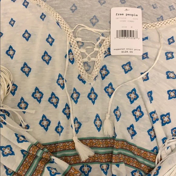 NWT Free people bohemian fringe top size medium - Picture 5 of 8